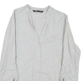 ZARA Womens Blouse Grey V-Neck Long Sleeve M