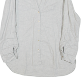 ZARA Womens Blouse Grey V-Neck Long Sleeve M