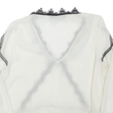 ZARA Sheer Womens Blouse Beige Long Sleeve L