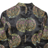 Womens Top Black Collared Long Sleeve Geometric S