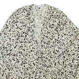 ZARA Womens Printed Blouse Beige V-Neck Long Sleeve XS