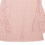 ZARA Lace Womens Top Pink Long Sleeve S