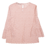 ZARA Lace Womens Top Pink Long Sleeve S