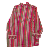 Womens Printed Blouse Red High Neck 3/4 Sleeve Viscose Striped L
