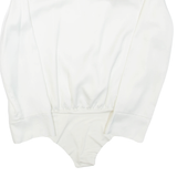 ZARA Womens Bodysuit White V-Neck Long Sleeve S