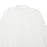 ZARA Sheer Womens Blouse White Collared Long Sleeve S