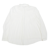 ZARA Sheer Womens Blouse White Collared Long Sleeve S