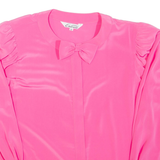 Womens Blouse Pink High Neck Long Sleeve XL