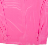 Womens Blouse Pink High Neck Long Sleeve XL