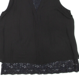 ZARA Womens Printed Vest Black Sleeveless S