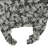 ZARA Womens Printed Blouse Black Long Sleeve Floral M