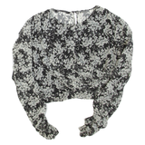 ZARA Womens Printed Blouse Black Long Sleeve Floral M