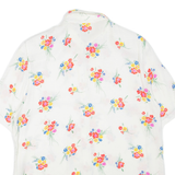YESSICA Womens Printed Shirt White Collared Viscose Floral XL