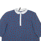 ZARA Womens Printed Blouse Blue Collared Spotted S