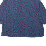 ZARA Womens Printed Blouse Blue Collared Spotted S
