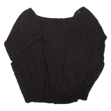 ZARA Womens Cropped Top Black V-Neck Spotted L