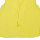 ZARA Womens Vest Yellow V-Neck Sleeveless S