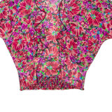 VIRGINIE Womens Printed Blouse Red V-Neck Floral L