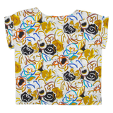 Womens Printed Top Black Crazy Pattern XL