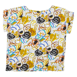 Womens Printed Top Black Crazy Pattern XL