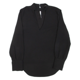 ZARA Womens Blouse Blue V-Neck Long Sleeve L