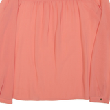 ZARA Sheer Womens Blouse Pink Long Sleeve S