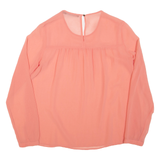 ZARA Sheer Womens Blouse Pink Long Sleeve S