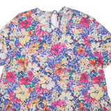 ZARA Womens Smock Top Blue Floral L