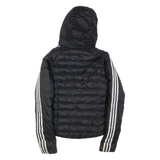 ADIDAS Womens Jacket Black Nylon Hooded UK 6