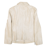MARKS & SPENCER Womens Jacket Cream Leather UK 12