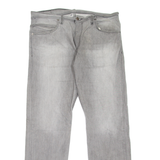 LEVI'S 514 Jeans Mens Grey Slim Straight Stone Wash W34 L30