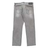 LEVI'S 514 Jeans Mens Grey Slim Straight Stone Wash W34 L30