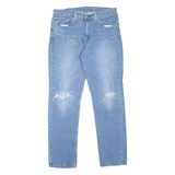 LEVI'S 511 Jeans Distressed Mens Blue Slim Straight Stone Wash W34 L32