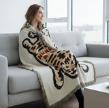 Anycozy Tiger Pattern Yellow Throw Blanket Sofa Cover & Camping Mat