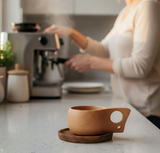 Anygleam Brown Style 2 Wooden Cup Coffee Mug Kitchen Tools Accessories