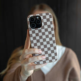 Chocolate Brown Latte Check Samsung Galaxy S23+(Plus) Case