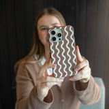 Chocolate Brown Latte Waves Samsung Galaxy S23+(Plus) Case