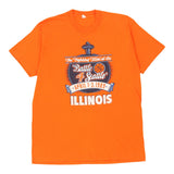 Single Stitch 1980s Fighting Illinois. Screen Stars College T-Shirt - Large Orange Cotton