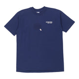 Single Stitch Hanes T-Shirt - Large Navy Cotton