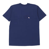 Single Stitch Hanes T-Shirt - Large Navy Cotton
