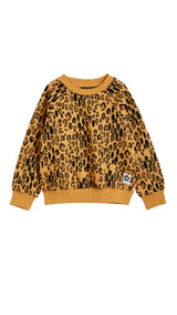 Kids Leopard Sweatshirt - Organic Cotton Raglan Jumper