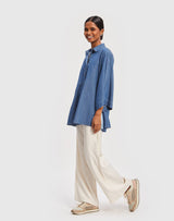 Letting Loose Shirt in Blue Denim