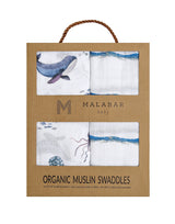 Organic Swaddle Set - Life's A Beach (Under The Sea & Blue Octopus Stripe)