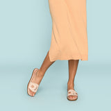 Della Vegan Flat Square Toe Slide Sandal