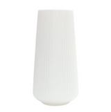 ANYDECO Flower Vase White Large Ribbed Nordic Style Pot Living Room Decor