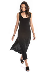 Long Tank Dress - Organic Cotton - Black