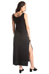Long Tank Dress - Organic Cotton - Black