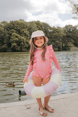Aurelia Girl's Uv swimsuit - Pink Mallow Romance