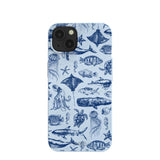 Powder Blue Marine Life iPhone 13 Case