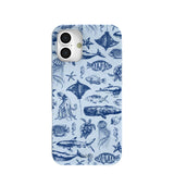 Powder Blue Marine Life iPhone 16 Plus Case
